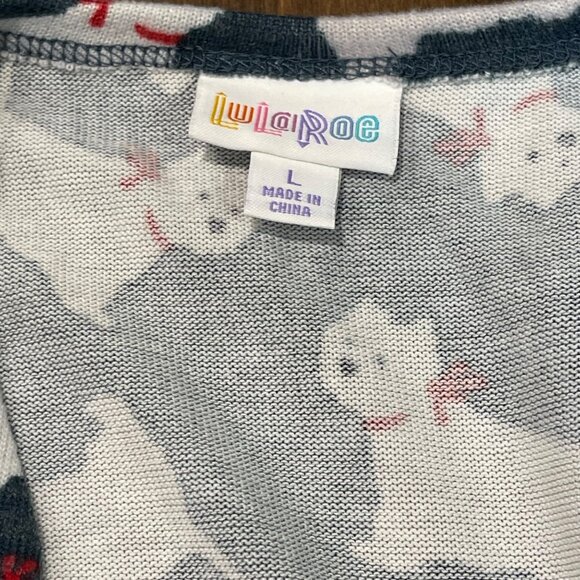 Lularoe Joy Long Vest Women's Size Large Duster, Cardigan Sweater Scottie Dog - Picture 6 of 10